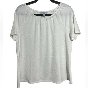 Croft & Barrow petite LG white short sleeve blouse NWOT